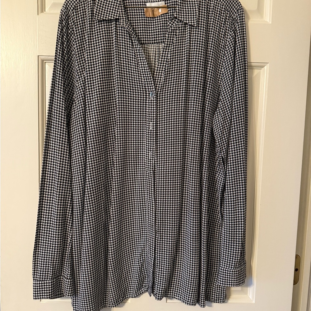 J. Jill Monochrome Checkered Blouse